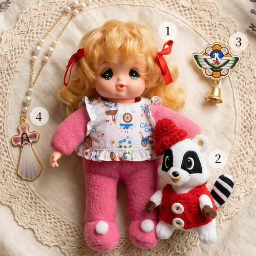 Rara collana spilla peluche