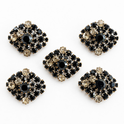 Pezzi bottoni con strass - 5,