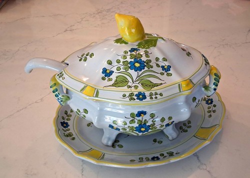 Set zuppiera ceramica maiolica